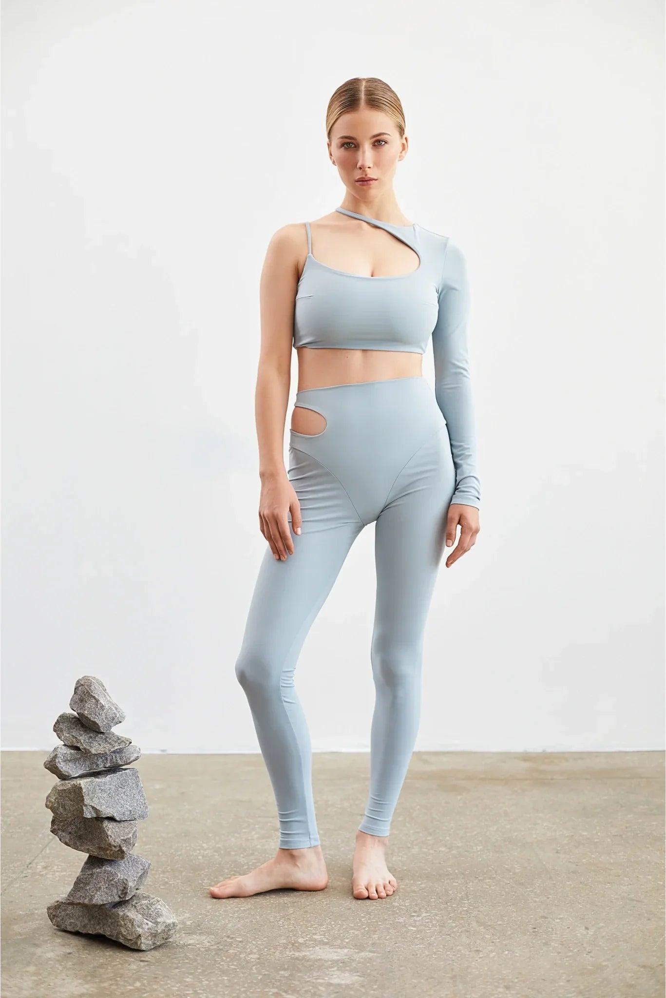 One Shoulder Longsleeve Balance Gray