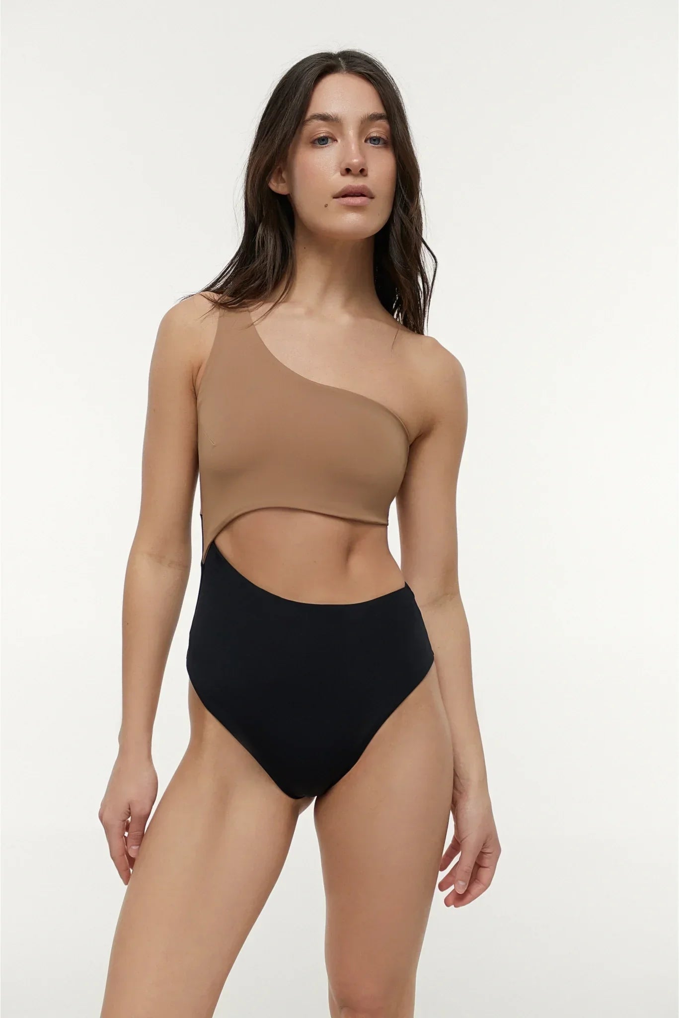 Оne-shoulder swimsuit Picasso Black/Gray