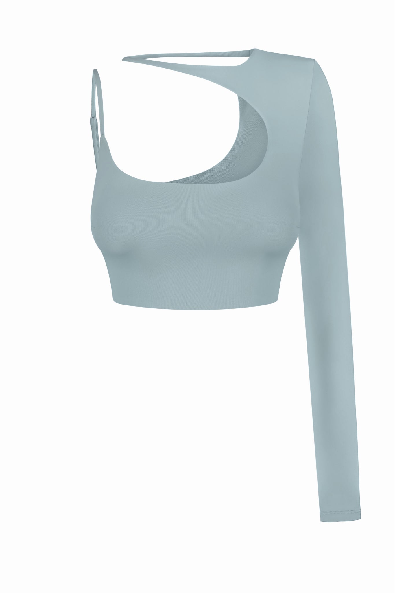 One Shoulder Longsleeve Balance White