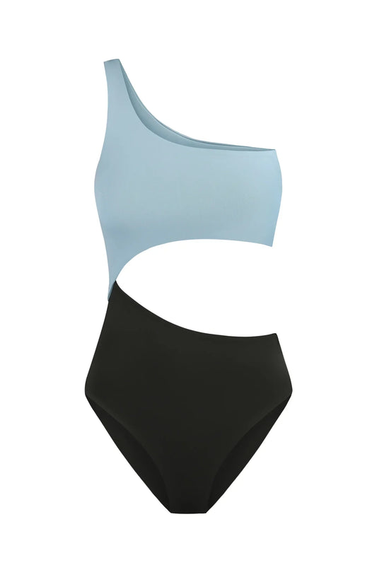 Оne-shoulder swimsuit Picasso Black/Gray