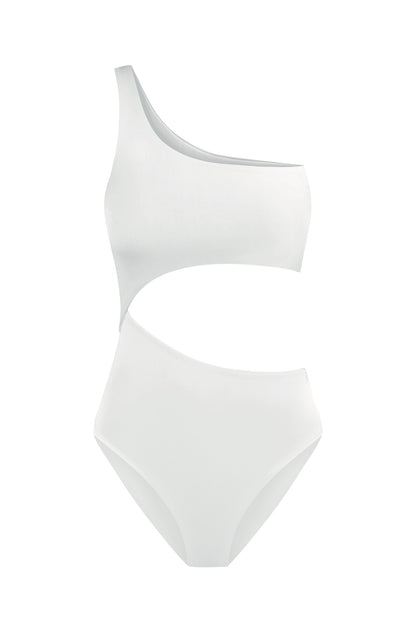 Оne-shoulder swimsuit Picasso White